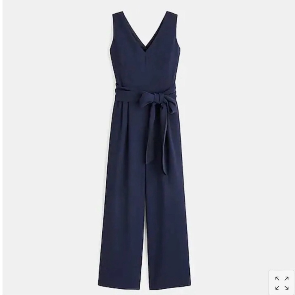 J. Crew Navy Crepe Wrap Jumpsuit